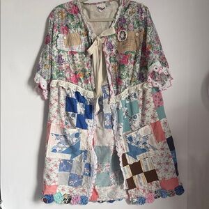 Patchwork Handmade Cotton Long Cardigan